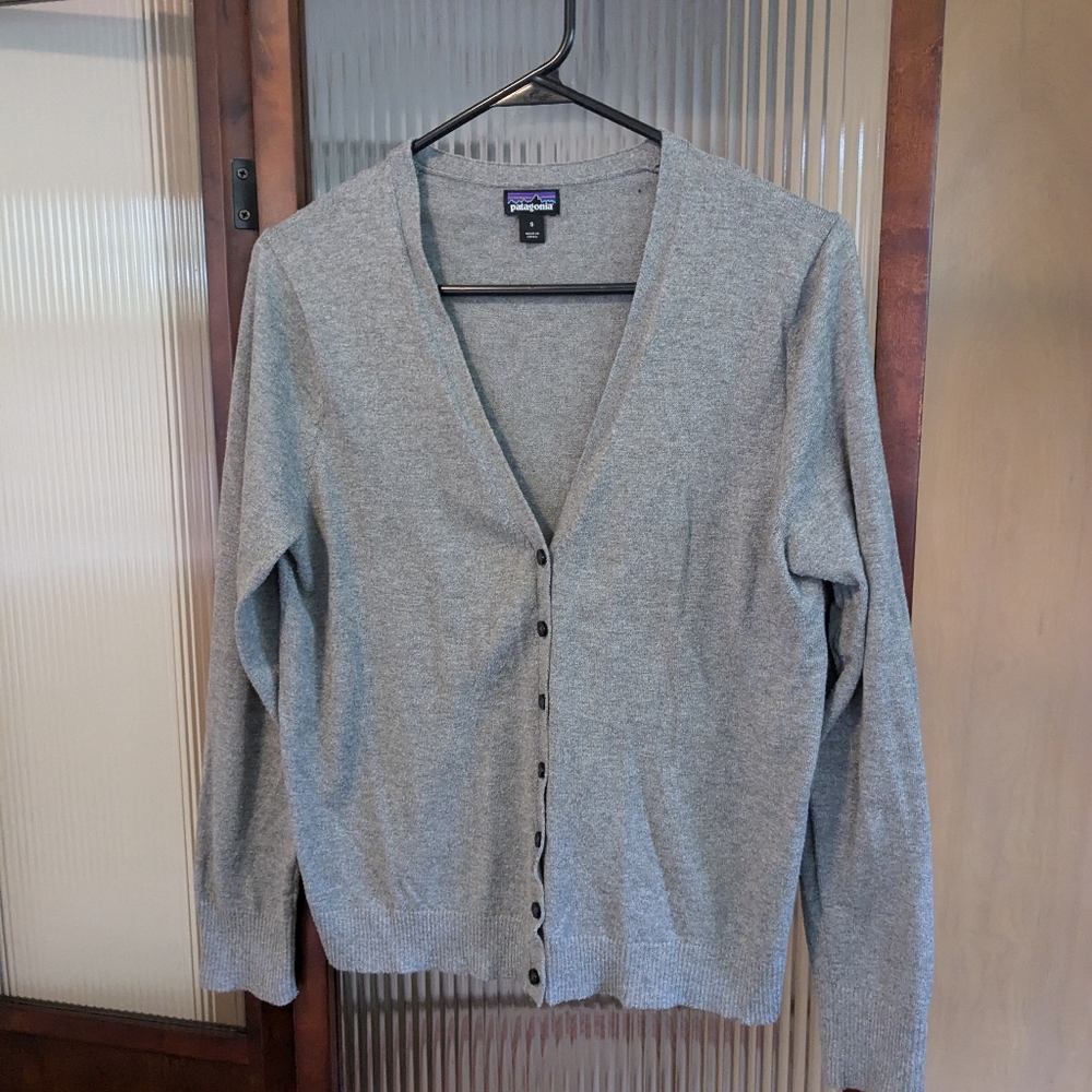 Patagonia Button Up Cardigan, Grey, Women's, Size Small
